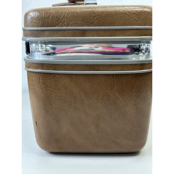 Vintage Samsonite Profile II Brown Carry On Makeup Case Mirror Tray Made In USA - Picture 3 of 12